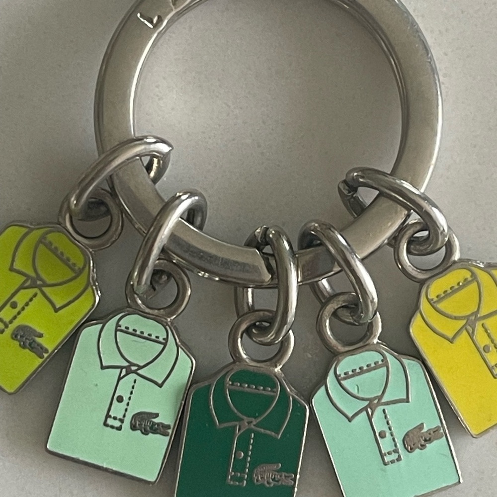 Lacoste Multi-Color Polo Shirt Charm Keyring - Mint, Green & Yellow - Picture 2 of 6